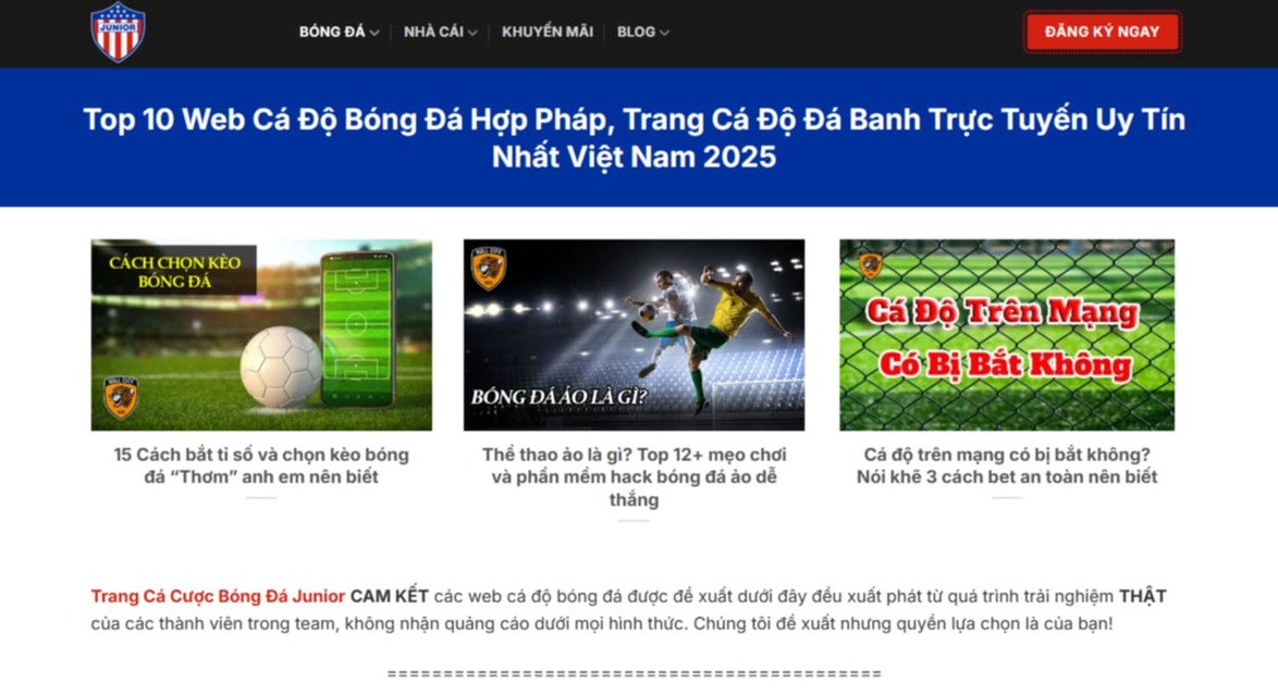 Cá Cược Bóng Đá Online - Giải Trí Đỉnh Cao Cùng Web Uy Tín